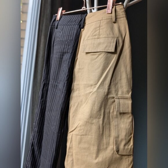 Nwt Choosy Tan and Black Striped Pants - Picture 5 of 7